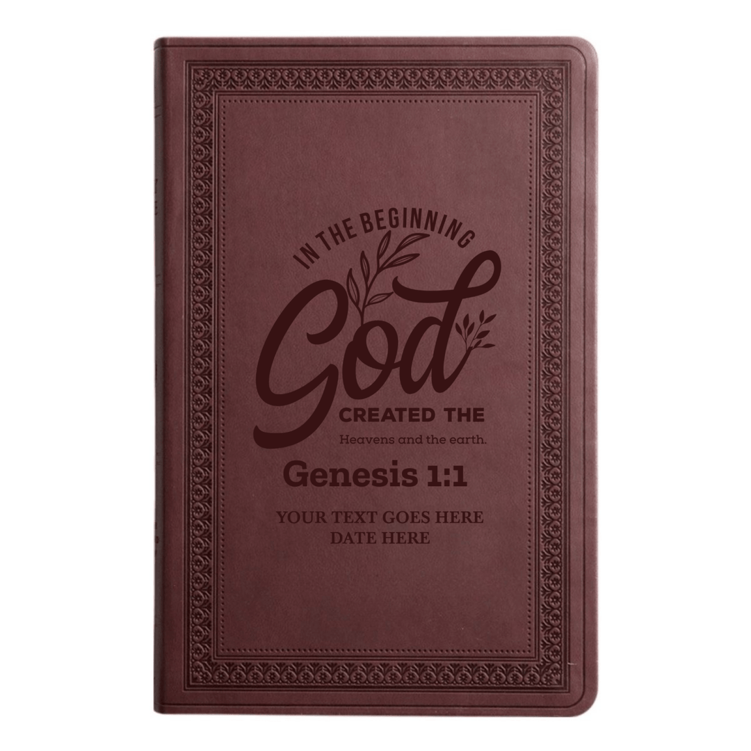 ESV Large Print Bible Full Cover Genesis 1:1 | Purple Plum Faux Leather | Shepherds Shelf - Shepherds Shelf