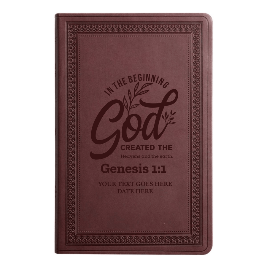 ESV Large Print Bible Full Cover Genesis 1:1 | Purple Plum Faux Leather | Shepherds Shelf - Shepherds Shelf