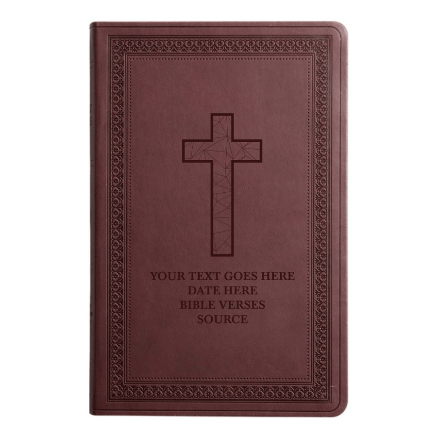 ESV Large Print Bible Full Cover Geometric Cross | Purple Plum Faux Leather | Shepherds Shelf - Shepherds Shelf