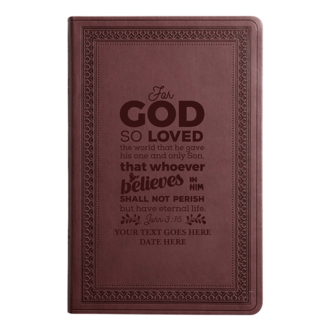 ESV Large Print Bible Full Cover John 3:16 | Purple Plum Faux Leather | Shepherds Shelf - Shepherds Shelf