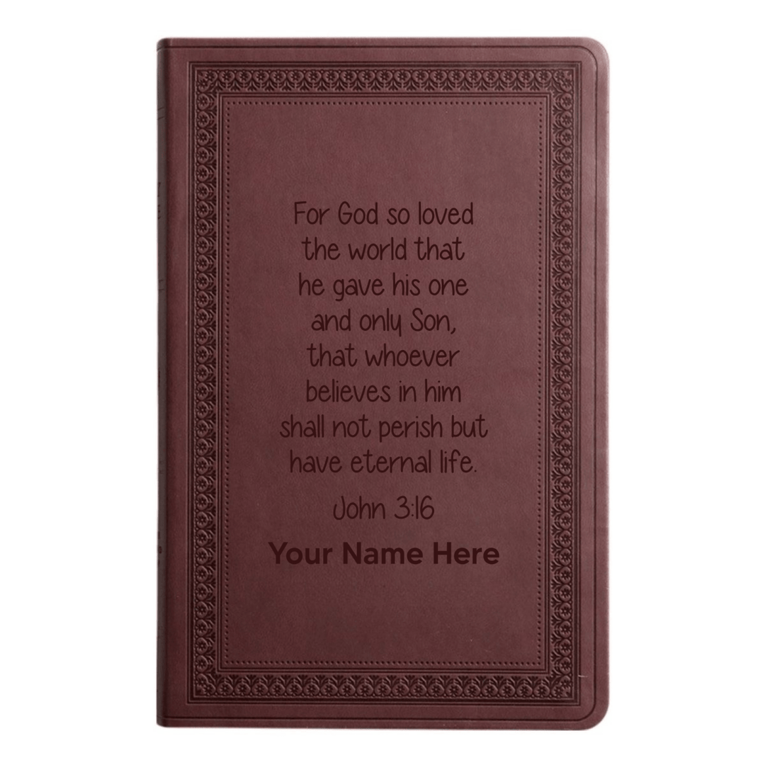 ESV Large Print Bible Full Cover John 3:16_Study 1 | Purple Plum Faux Leather | Shepherds Shelf - Shepherds Shelf