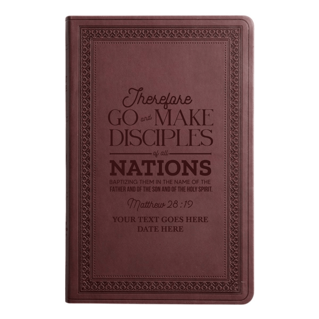 ESV Large Print Bible Full Cover Matthew 28:19 | Purple Plum Faux Leather | Shepherds Shelf - Shepherds Shelf