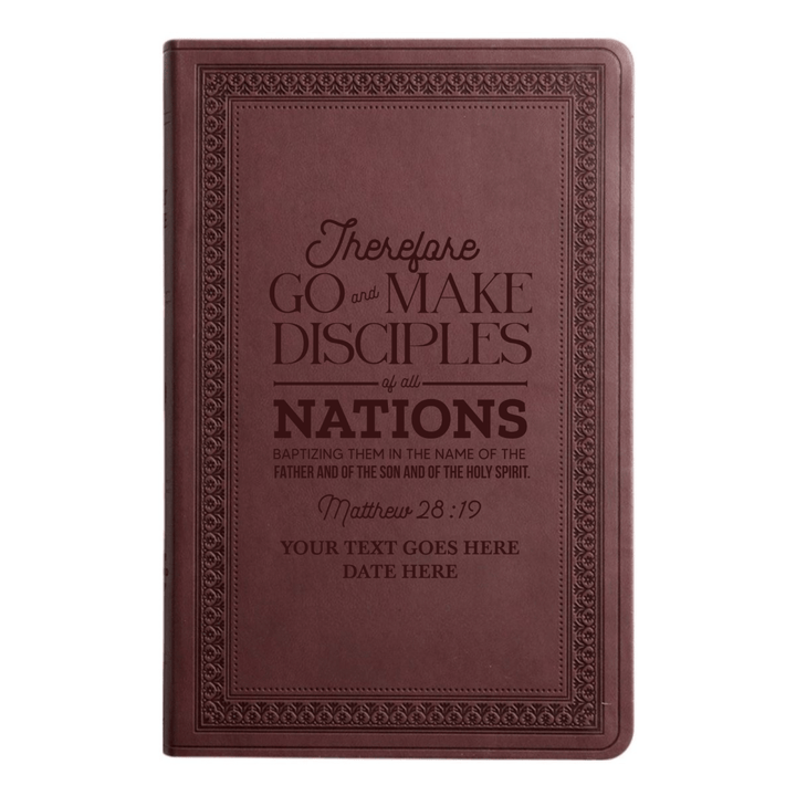 ESV Large Print Bible Full Cover Matthew 28:19 | Purple Plum Faux Leather | Shepherds Shelf - Shepherds Shelf