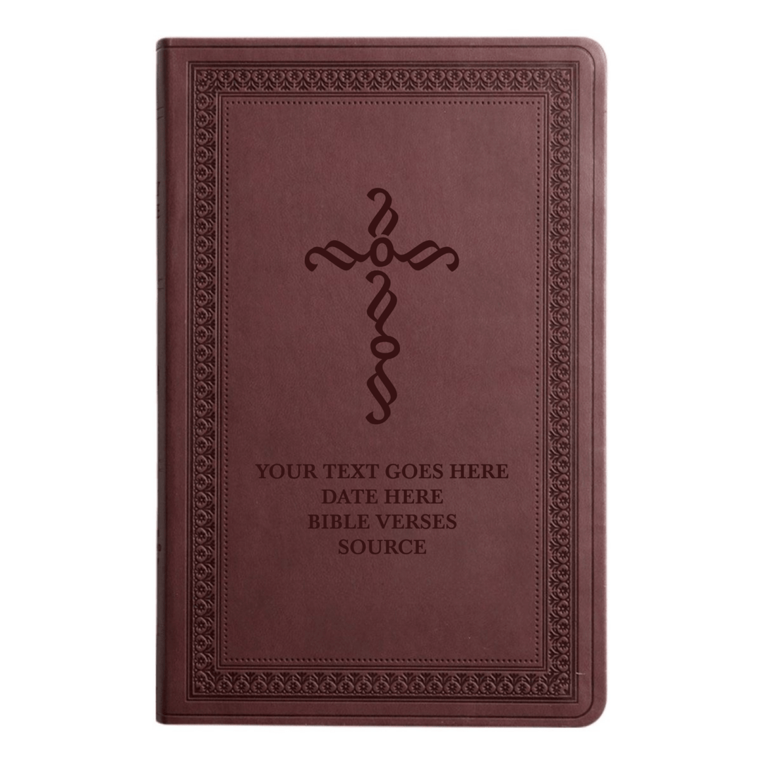 ESV Large Print Bible Full Cover Pen Stroke Cross | Purple Plum Faux Leather | Shepherds Shelf - Shepherds Shelf