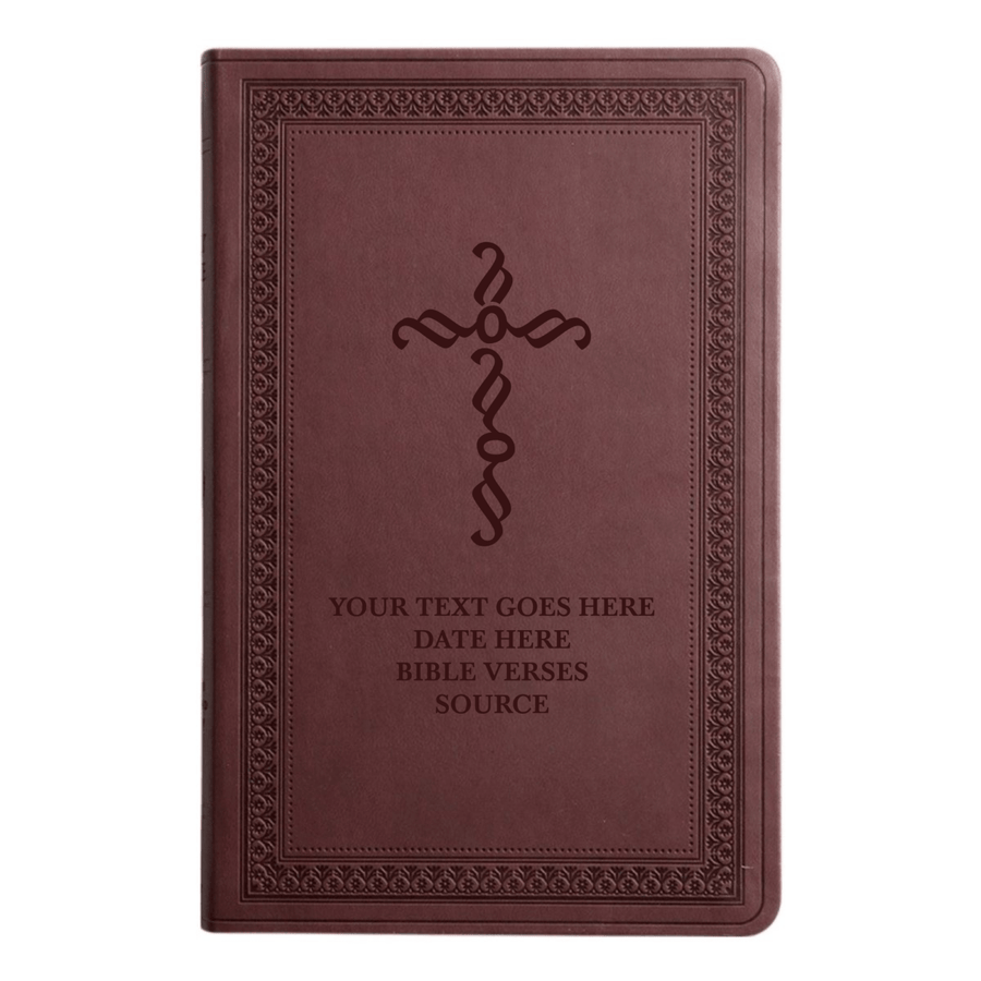 ESV Large Print Bible Full Cover Pen Stroke Cross | Purple Plum Faux Leather | Shepherds Shelf - Shepherds Shelf