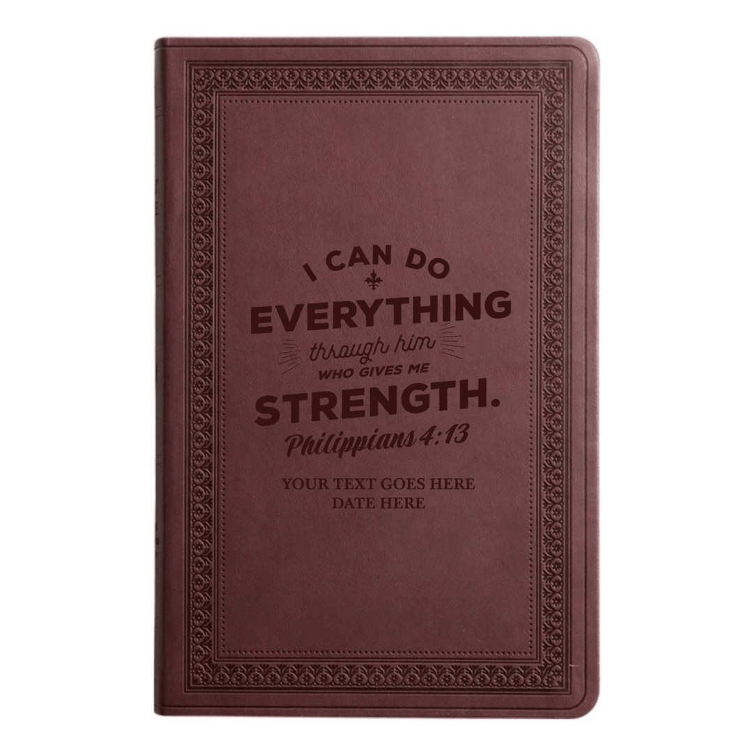 ESV Large Print Bible Full Cover Philippians 4:13 | Purple Plum Faux Leather | Shepherds Shelf - Shepherds Shelf