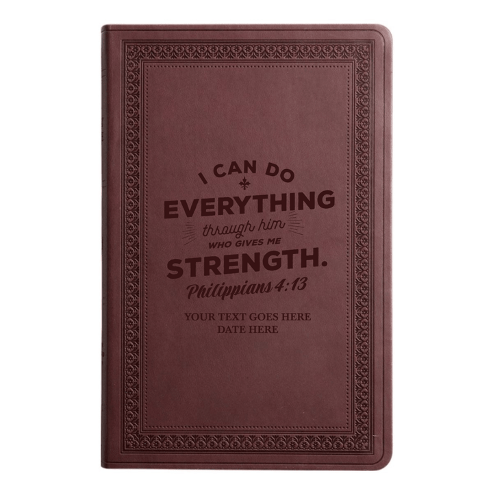 ESV Large Print Bible Full Cover Philippians 4:13 | Purple Plum Faux Leather | Shepherds Shelf - Shepherds Shelf