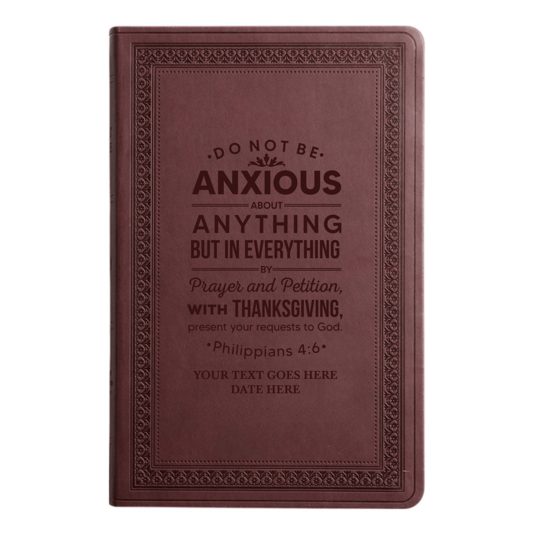 ESV Large Print Bible Full Cover Philippians 4:6 | Purple Plum Faux Leather | Shepherds Shelf - Shepherds Shelf