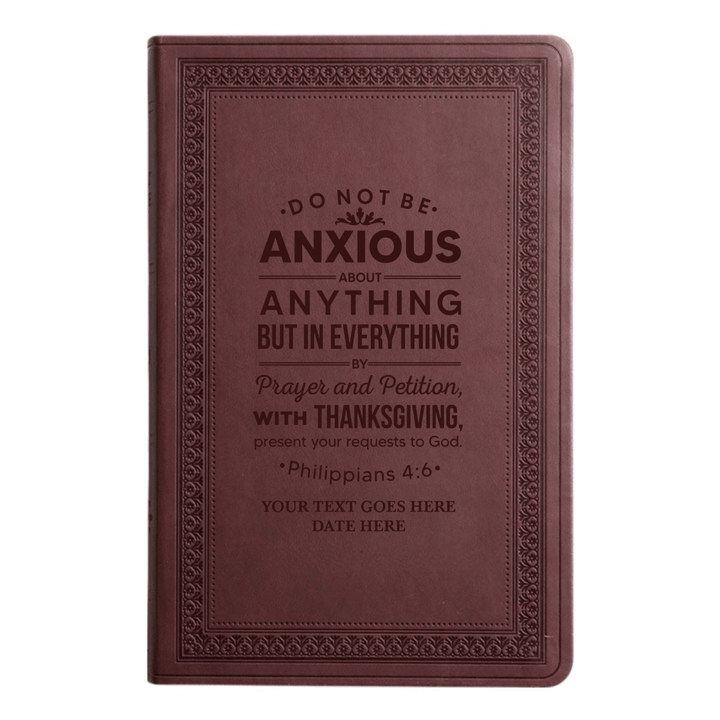 ESV Large Print Bible Full Cover Philippians 4:6 | Purple Plum Faux Leather | Shepherds Shelf - Shepherds Shelf