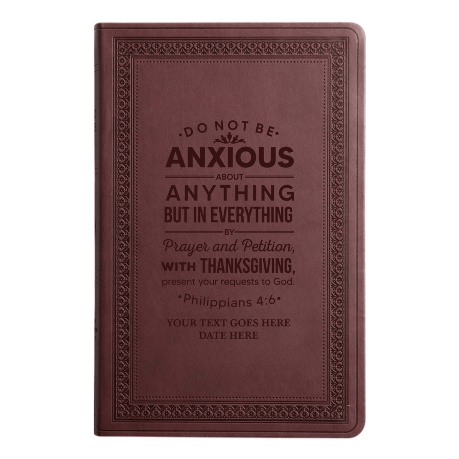 ESV Large Print Bible Full Cover Philippians 4:6 | Purple Plum Faux Leather | Shepherds Shelf - Shepherds Shelf