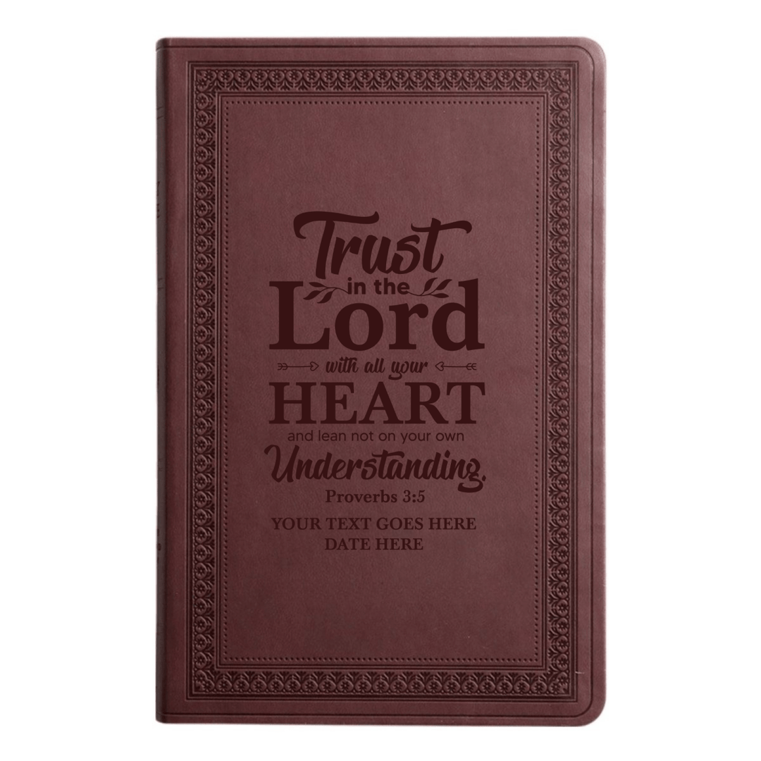 ESV Large Print Bible Full Cover Proverbs 3:5 | Purple Plum Faux Leather | Shepherds Shelf - Shepherds Shelf