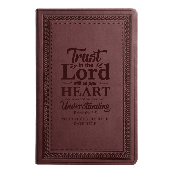 ESV Large Print Bible Full Cover Proverbs 3:5 | Purple Plum Faux Leather | Shepherds Shelf - Shepherds Shelf