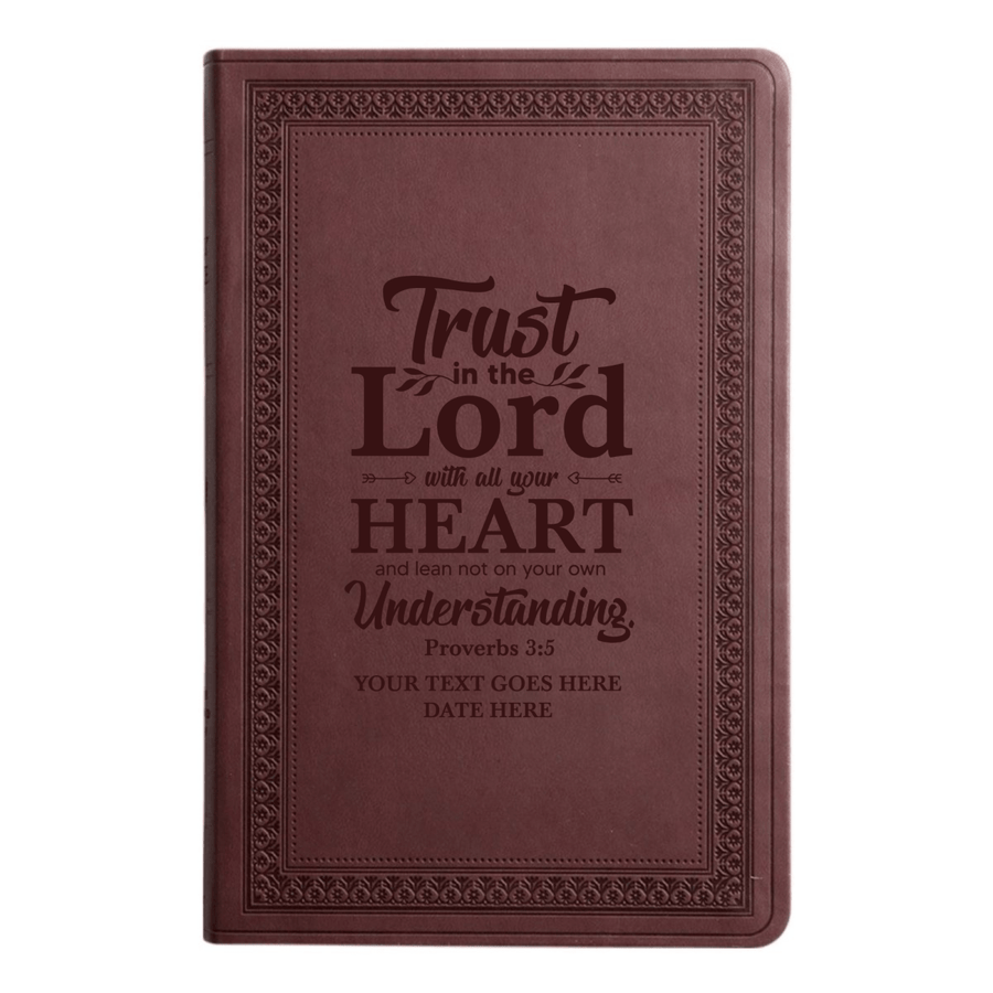 ESV Large Print Bible Full Cover Proverbs 3:5 | Purple Plum Faux Leather | Shepherds Shelf - Shepherds Shelf