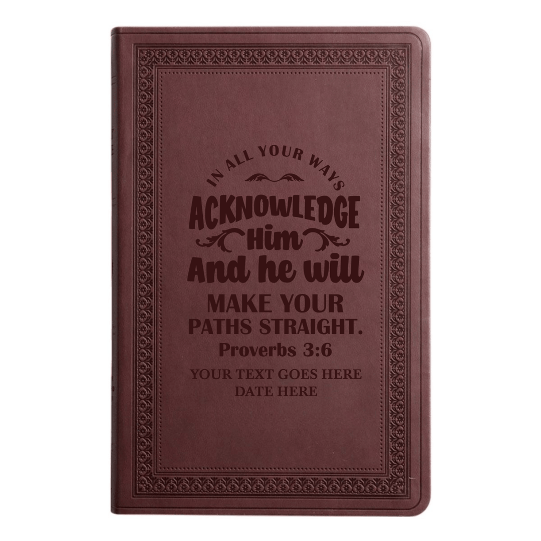 ESV Large Print Bible Full Cover Proverbs 3:6 | Purple Plum Faux Leather | Shepherds Shelf - Shepherds Shelf
