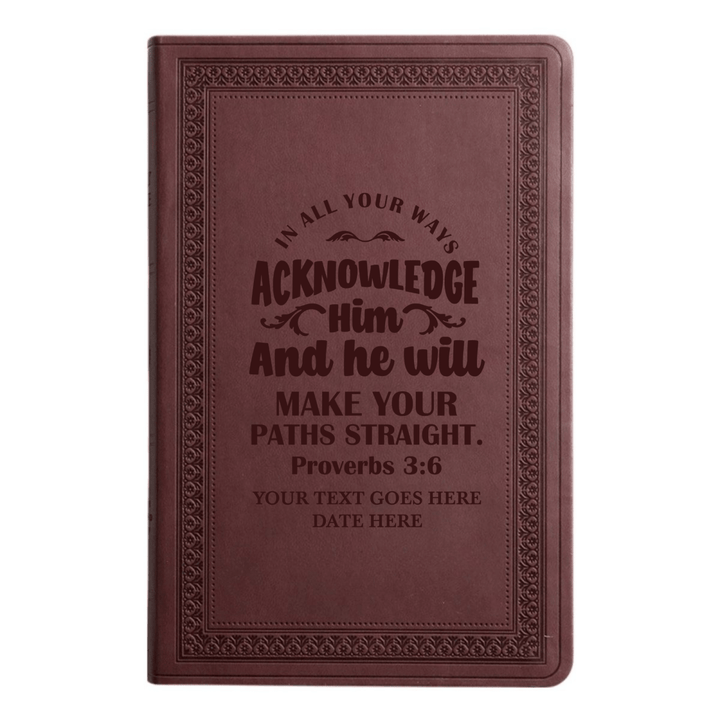 ESV Large Print Bible Full Cover Proverbs 3:6 | Purple Plum Faux Leather | Shepherds Shelf - Shepherds Shelf