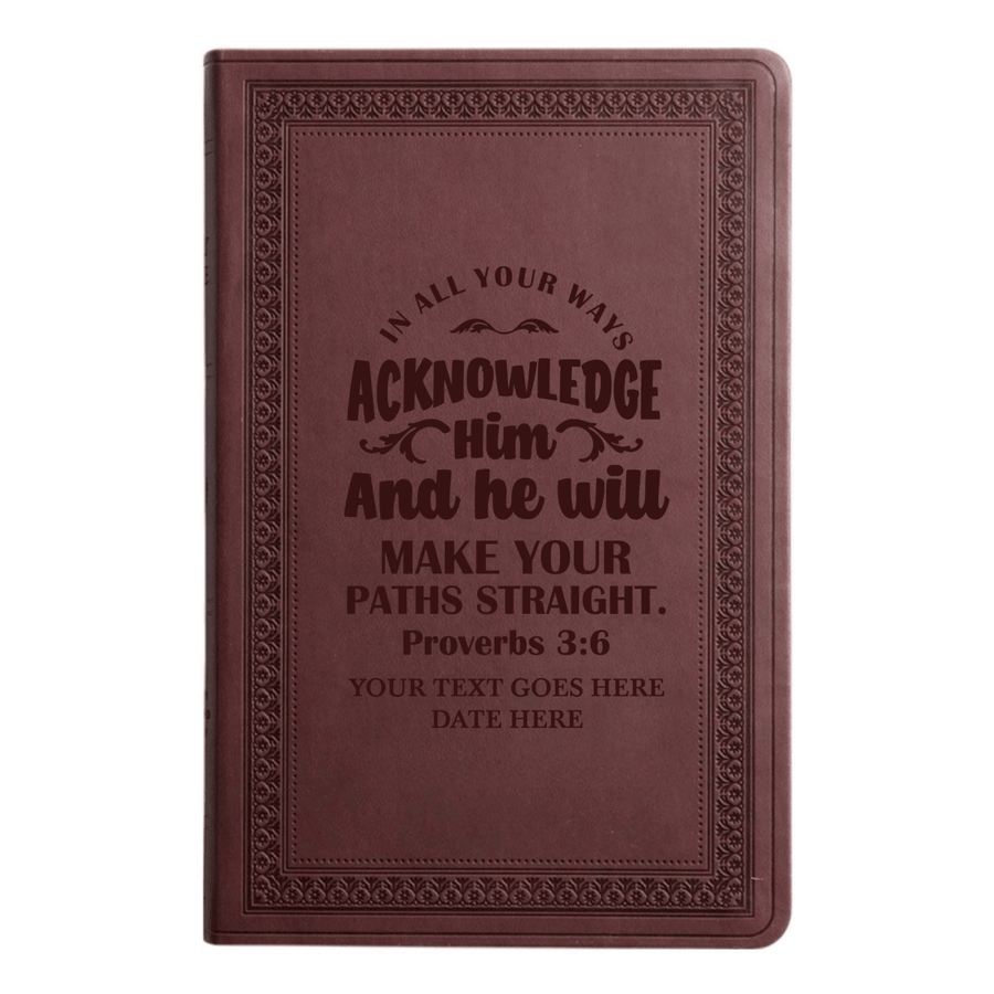 ESV Large Print Bible Full Cover Proverbs 3:6 | Purple Plum Faux Leather | Shepherds Shelf - Shepherds Shelf