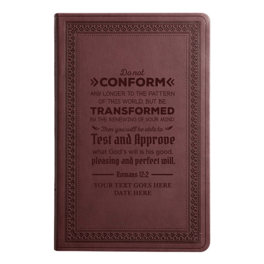 ESV Large Print Bible Full Cover Romans 12:2 | Purple Plum Faux Leather | Shepherds Shelf - Shepherds Shelf