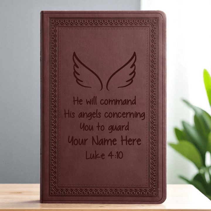 ESV Large Print Bible Full Luke 4:10 | Purple Plum Faux Leather | Shepherds Shelf - Shepherds Shelf