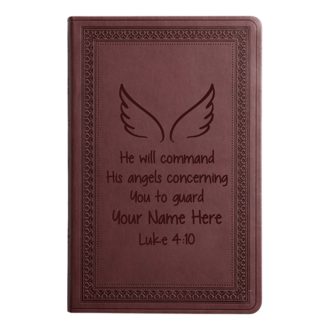 ESV Large Print Bible Full Luke 4:10 | Purple Plum Faux Leather | Shepherds Shelf - Shepherds Shelf
