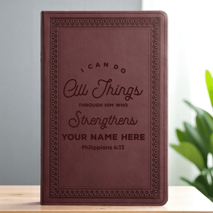ESV Large Print Bible Full Philippians 4:13 | Purple Plum Faux Leather | Shepherds Shelf - Shepherds Shelf