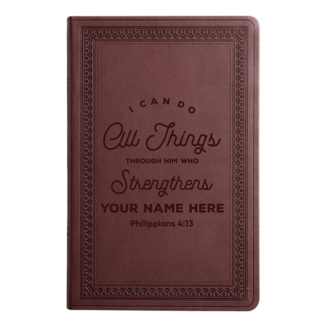 ESV Large Print Bible Full Philippians 4:13 | Purple Plum Faux Leather | Shepherds Shelf - Shepherds Shelf