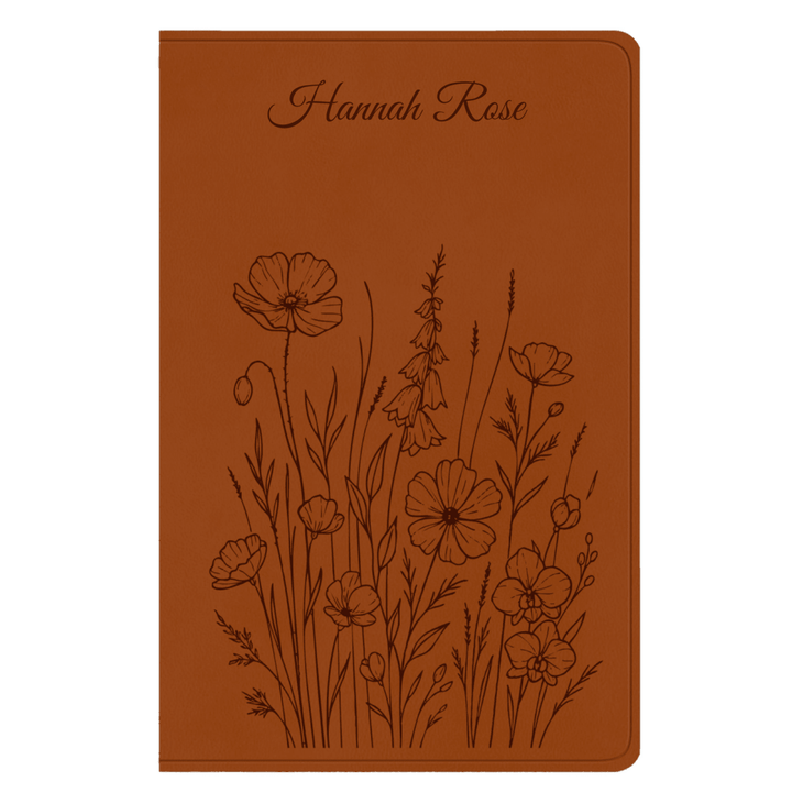 ESV Light Brown Standard Size Holy Bible Large Print | Bunch of Flowers - Shepherds Shelf