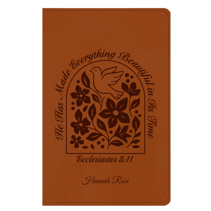 ESV Light Brown Standard Size Holy Bible Large Print | Ecclesiastes 3:11 - Shepherds Shelf