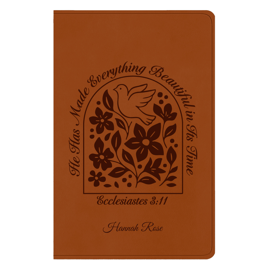 ESV Light Brown Standard Size Holy Bible Large Print | Ecclesiastes 3:11 - Shepherds Shelf