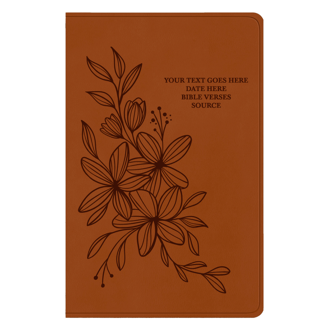 ESV Light Brown Standard Size Holy Bible Large Print | Floral Collection 1 - Shepherds Shelf