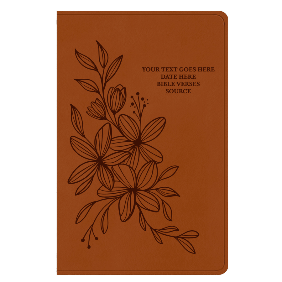 ESV Light Brown Standard Size Holy Bible Large Print | Floral Collection 1 - Shepherds Shelf