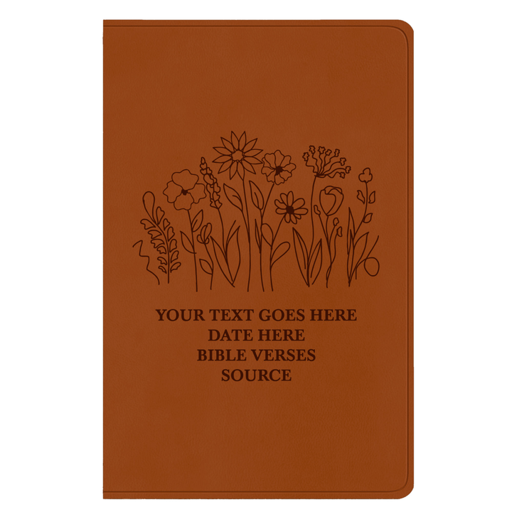 ESV Light Brown Standard Size Holy Bible Large Print | Floral Collection 1 - Shepherds Shelf
