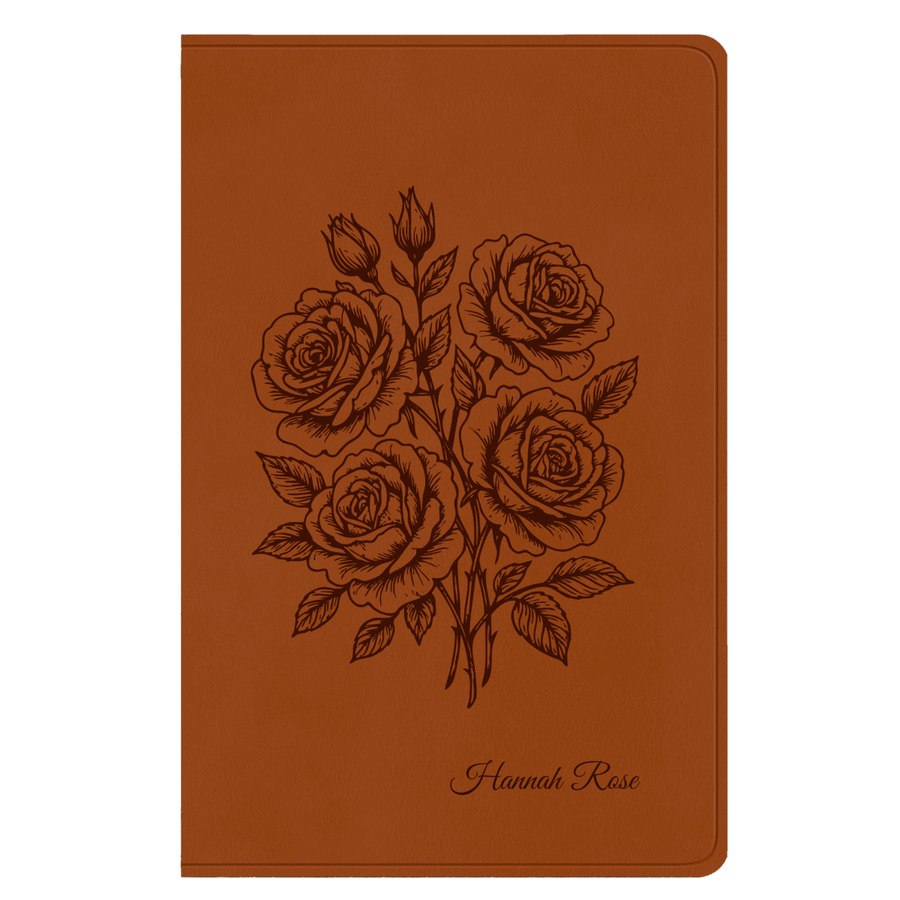 ESV Light Brown Standard Size Holy Bible Large Print | Floral Collection 2 - Shepherds Shelf