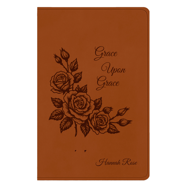 ESV Light Brown Standard Size Holy Bible Large Print | Floral Collection 2 - Shepherds Shelf