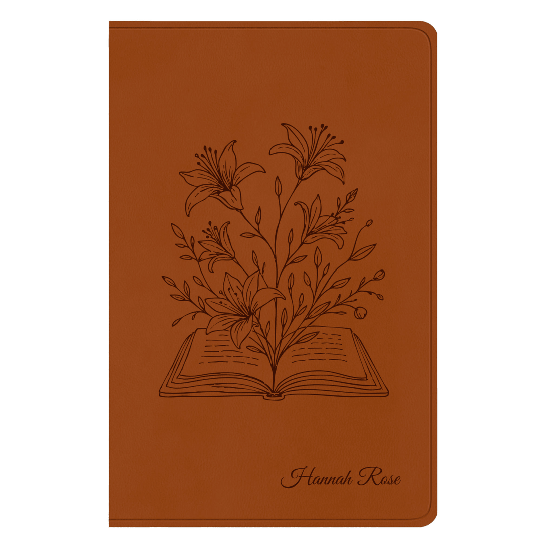 ESV Light Brown Standard Size Holy Bible Large Print | Floral Collection 2 - Shepherds Shelf