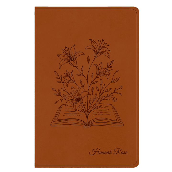 ESV Light Brown Standard Size Holy Bible Large Print | Floral Collection 2 - Shepherds Shelf