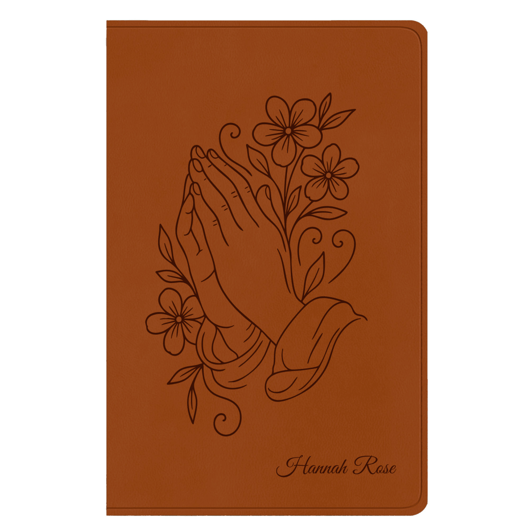ESV Light Brown Standard Size Holy Bible Large Print | Floral Collection 2 - Shepherds Shelf