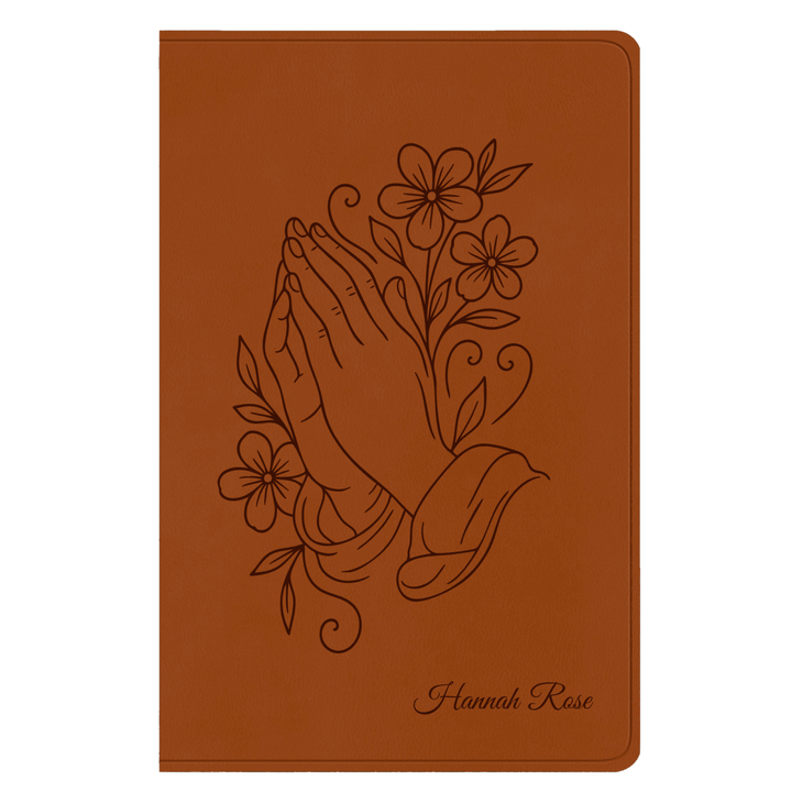 ESV Light Brown Standard Size Holy Bible Large Print | Floral Collection 2 - Shepherds Shelf