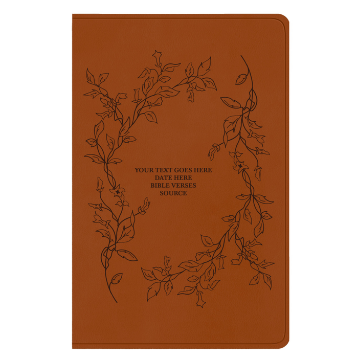 ESV Light Brown Standard Size Holy Bible Large Print | Floral Vines