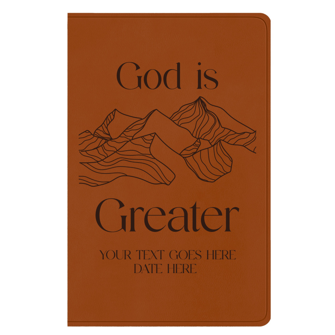 ESV Light Brown Standard Size Holy Bible Large Print | God is Greater - Shepherds Shelf