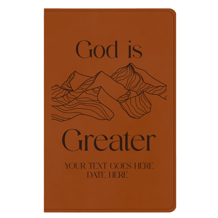 ESV Light Brown Standard Size Holy Bible Large Print | God is Greater - Shepherds Shelf