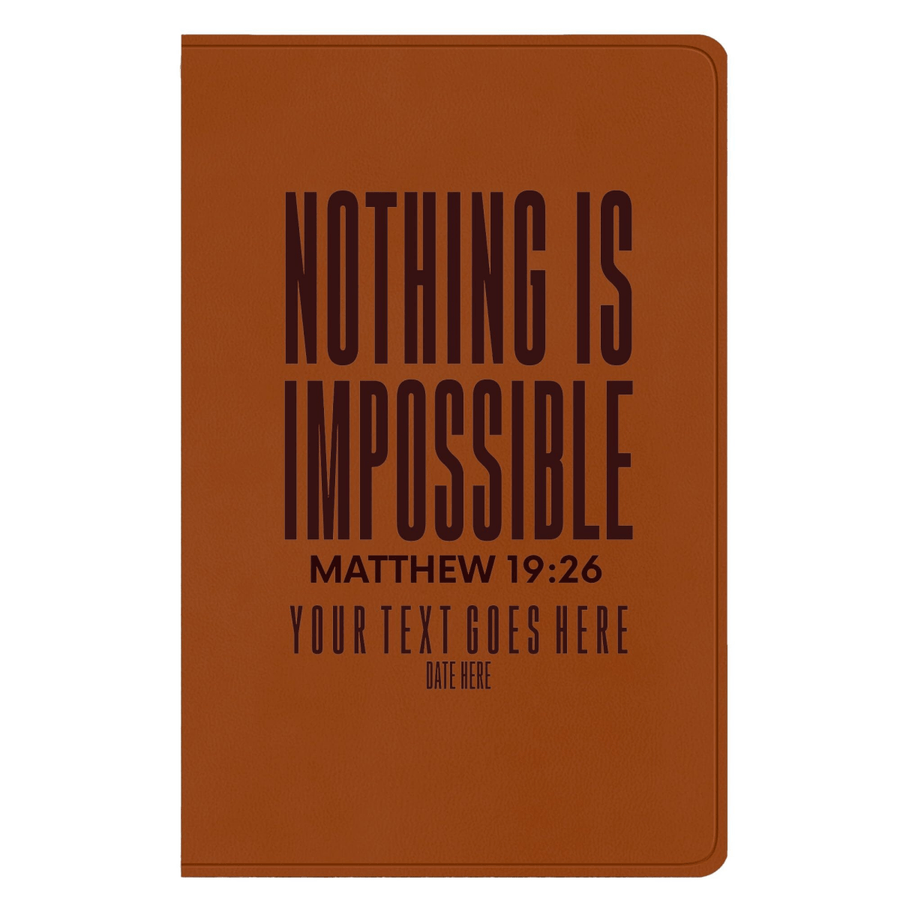 ESV Light Brown Standard Size Holy Bible Large Print | Matthew 19:26 - Shepherds Shelf