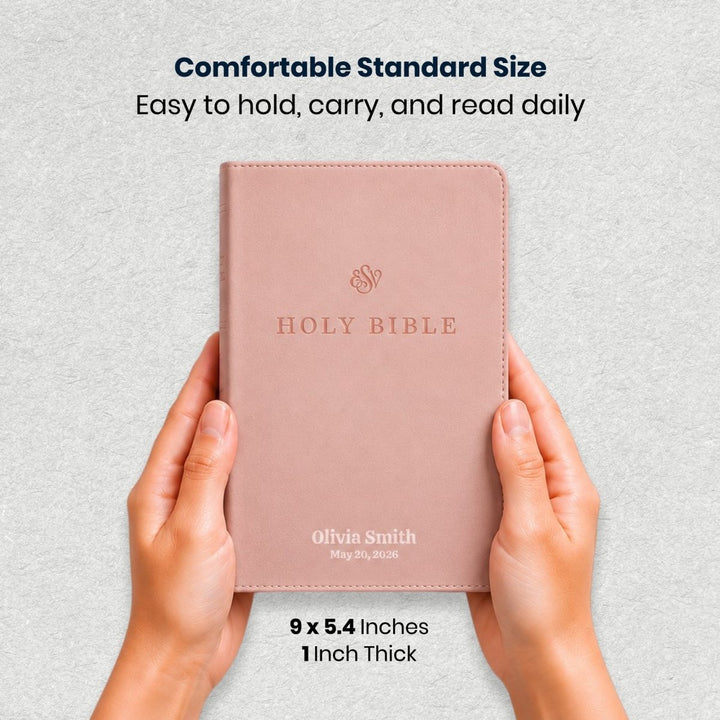 ESV Pink Standard Size Premium Holy Bible Small Print - Shepherds Shelf