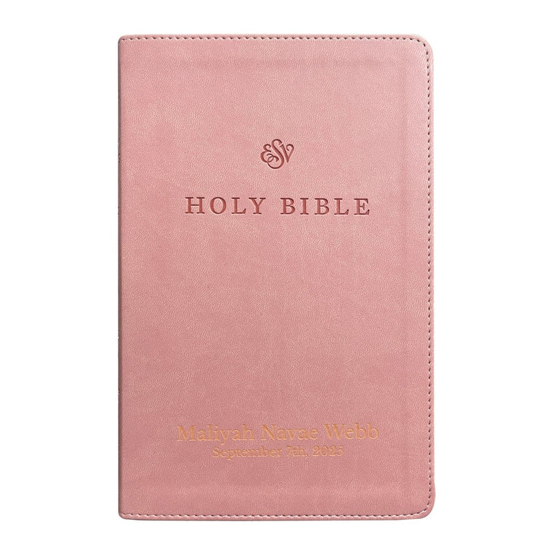 ESV Pink Standard Size Premium Holy Bible Small Print