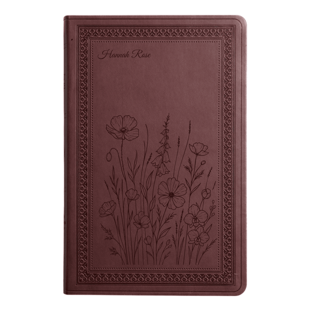 ESV Purple Plum Standard Size Holy Bible Large Print | Bunch of Flowers - Shepherds Shelf