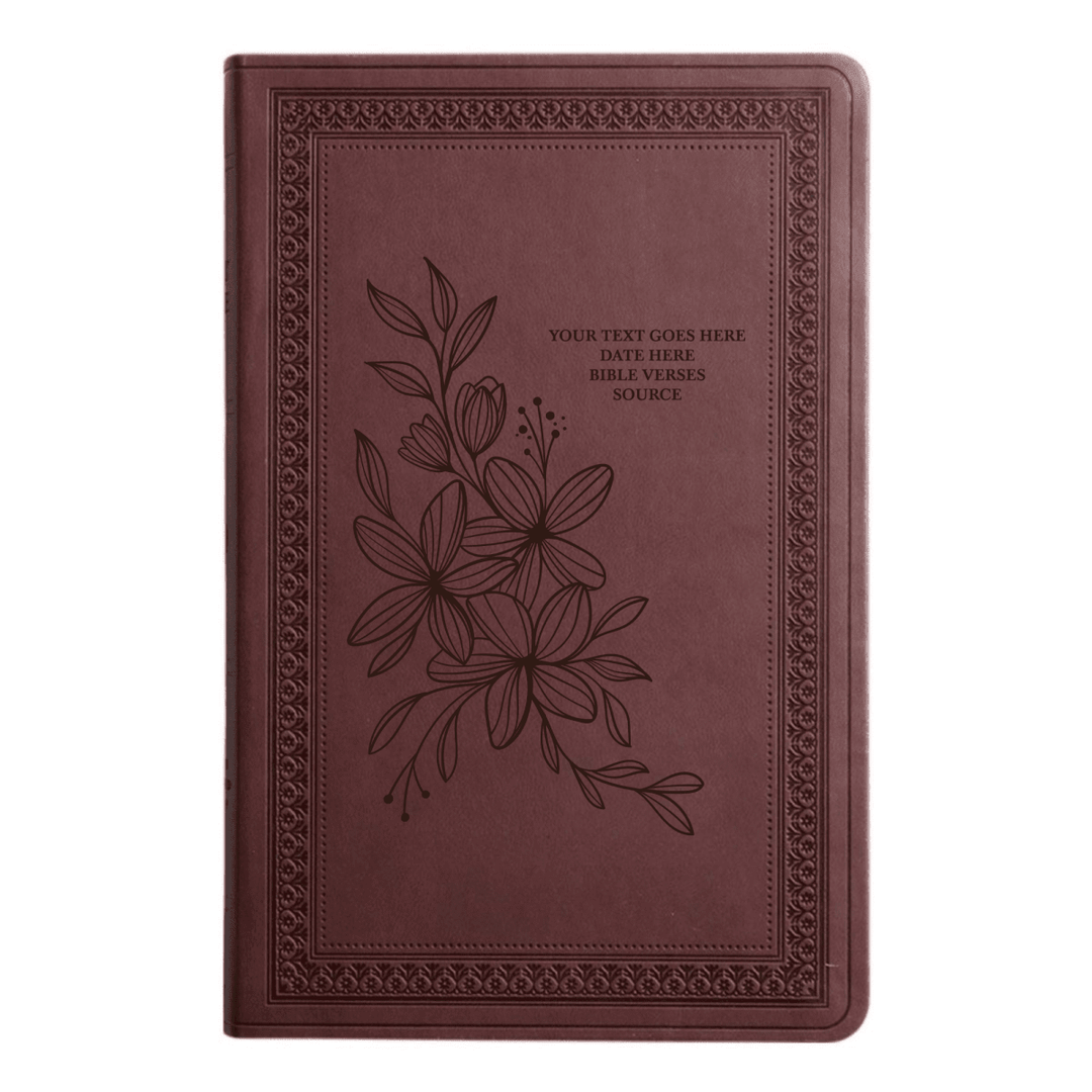 ESV Purple Plum Standard Size Holy Bible Large Print | Floral Collection 1 - Shepherds Shelf