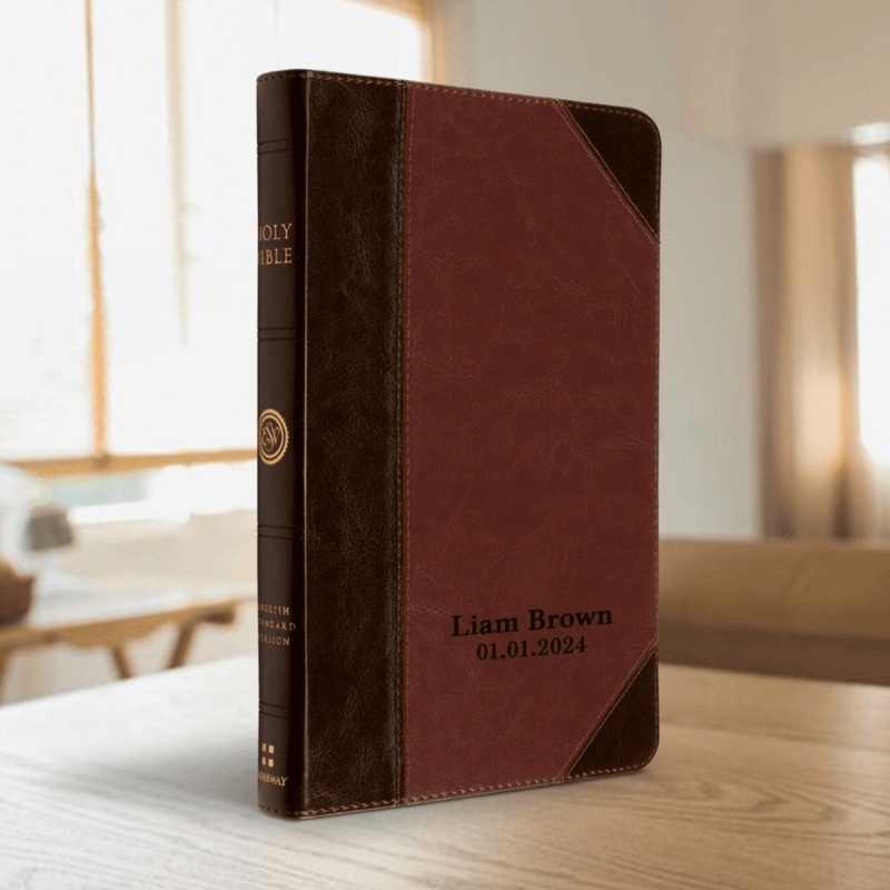 ESV Rich Brown Standard Size Holy Bible Medium Print