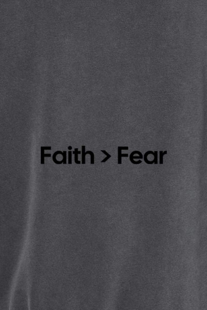 Faith > Fear Unisex Pigment - Dyed Hoodie Sweatshirt - Shepherds Shelf