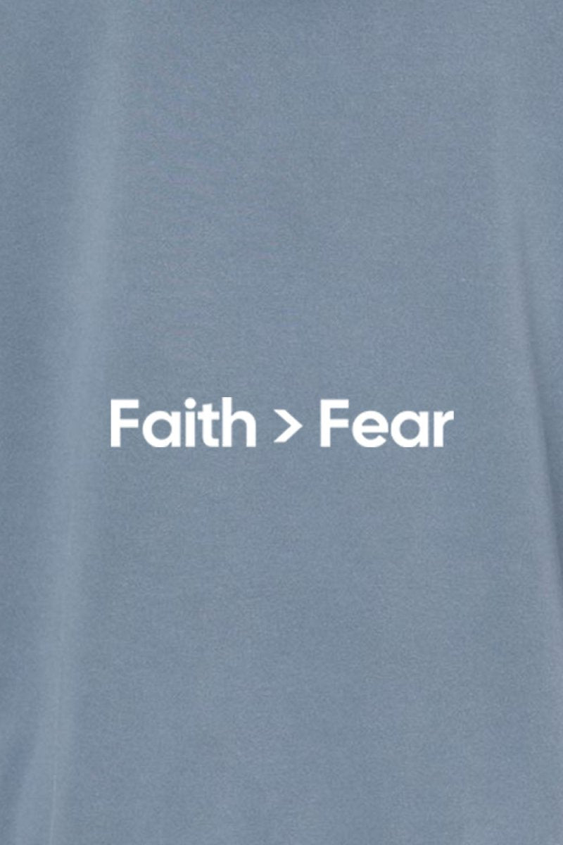 Faith > Fear Unisex Pigment - Dyed Hoodie Sweatshirt - Shepherds Shelf