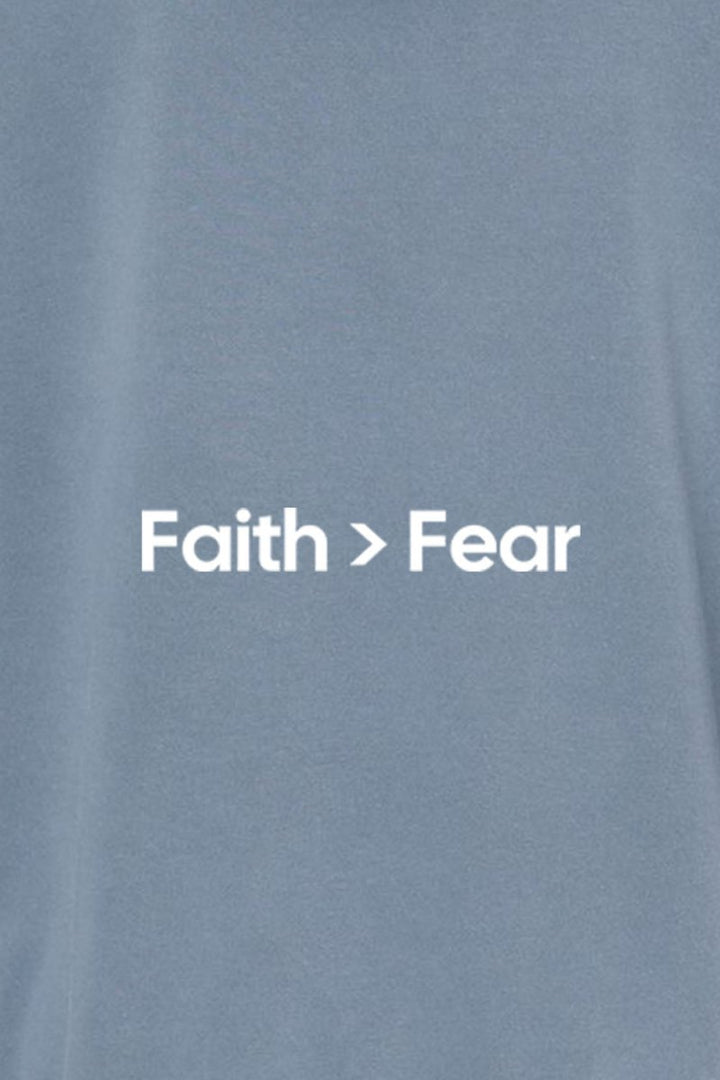 Faith > Fear Unisex Pigment - Dyed Hoodie Sweatshirt - Shepherds Shelf
