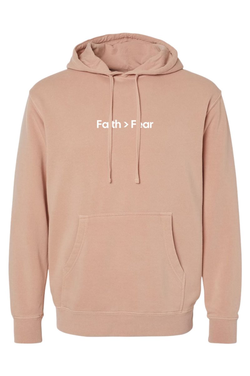 Faith > Fear Unisex Pigment - Dyed Hoodie Sweatshirt - Shepherds Shelf